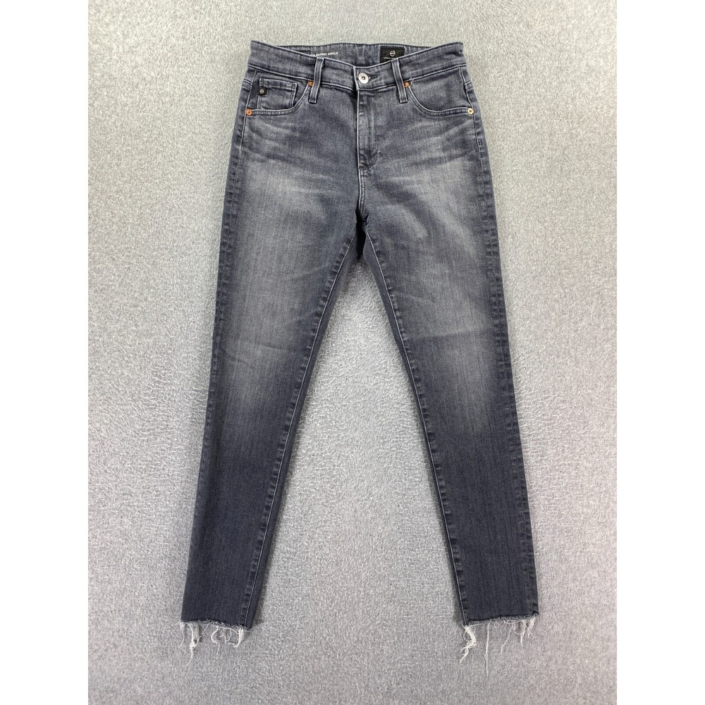 AG Adriano Goldschmied‎ Womens 27R The Farrah High Rise Gray Skinny Ankle Jeans
